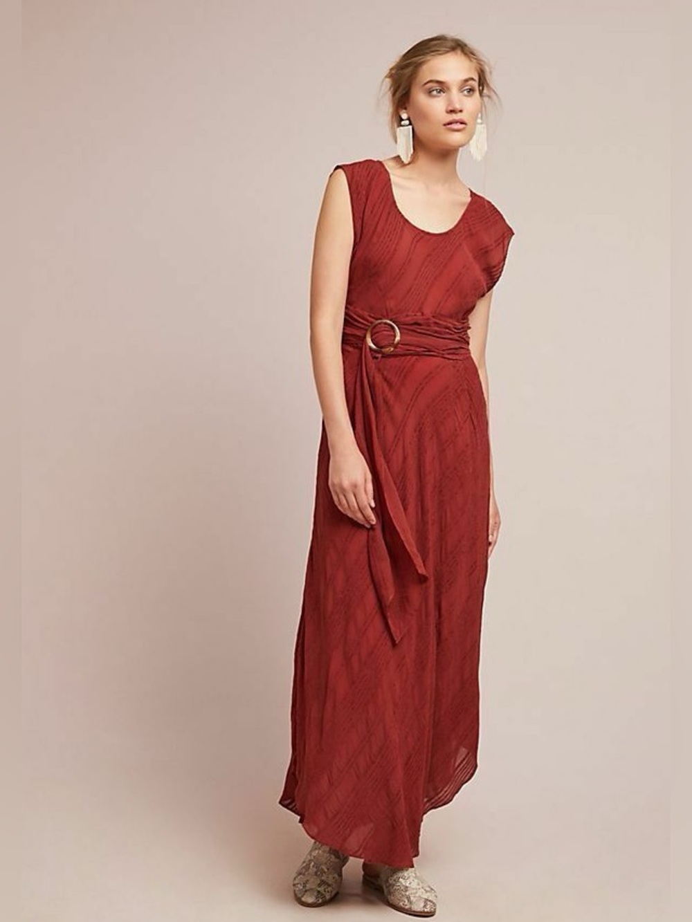 Moulinette Soeurs Guinevere Rust Sleeveless Dress, size 12